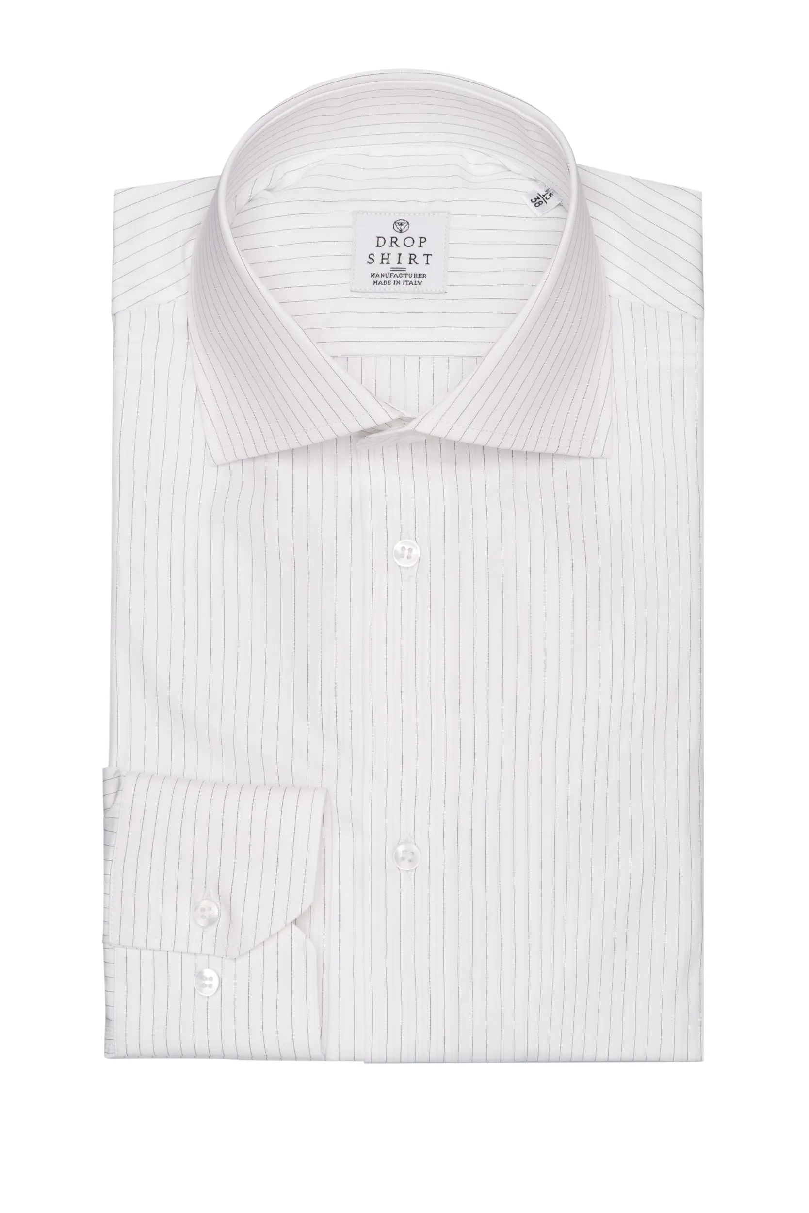 White Striped Black Shirt by Drop Shirt