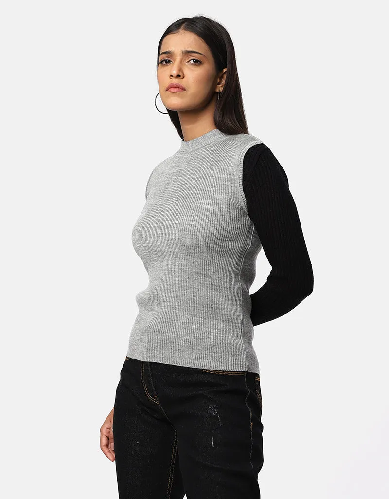 Women Knitted  Round Neck S/L Skivvy