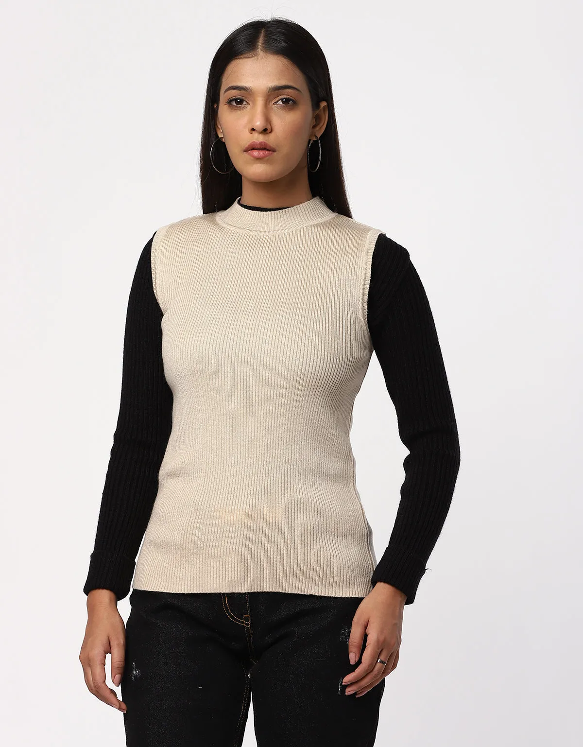 Women Knitted  Round Neck S/L Skivvy