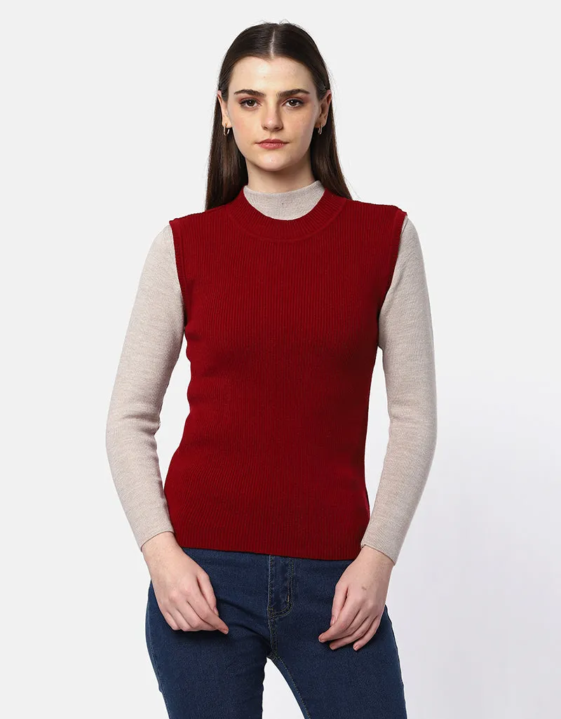 Women Knitted  Round Neck S/L Skivvy