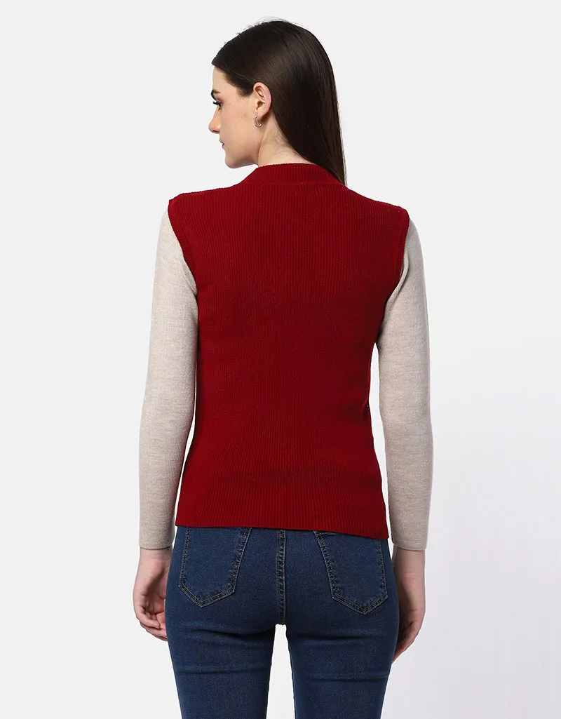 Women Knitted  Round Neck S/L Skivvy