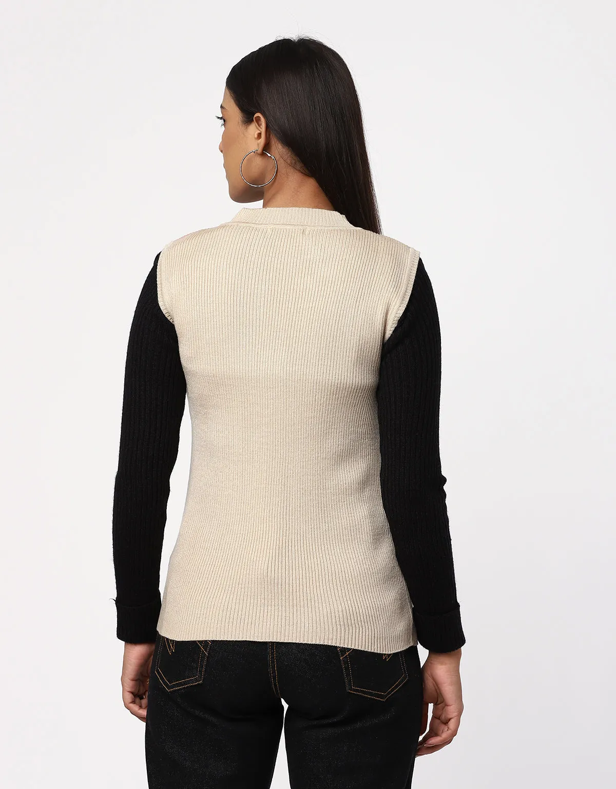 Women Knitted  Round Neck S/L Skivvy