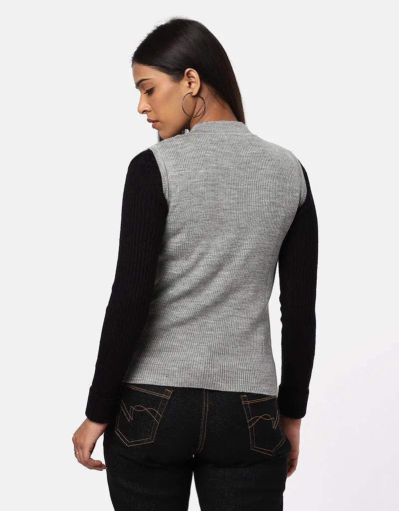 Women Knitted  Round Neck S/L Skivvy