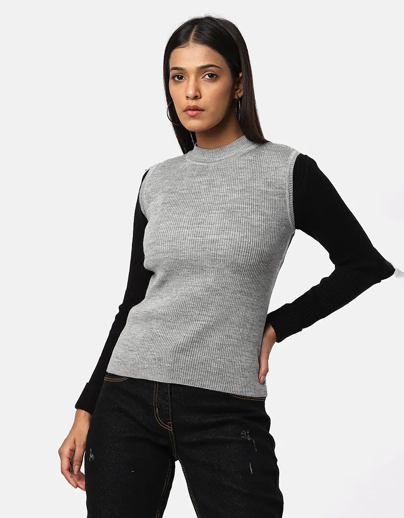 Women Knitted  Round Neck S/L Skivvy