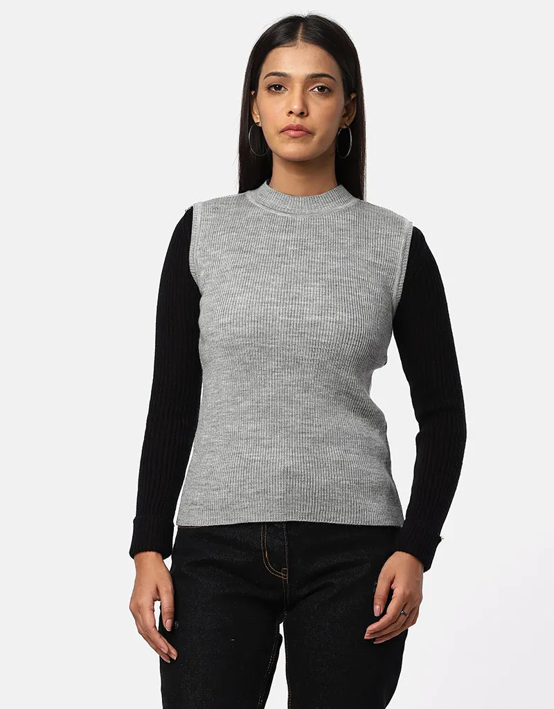 Women Knitted  Round Neck S/L Skivvy