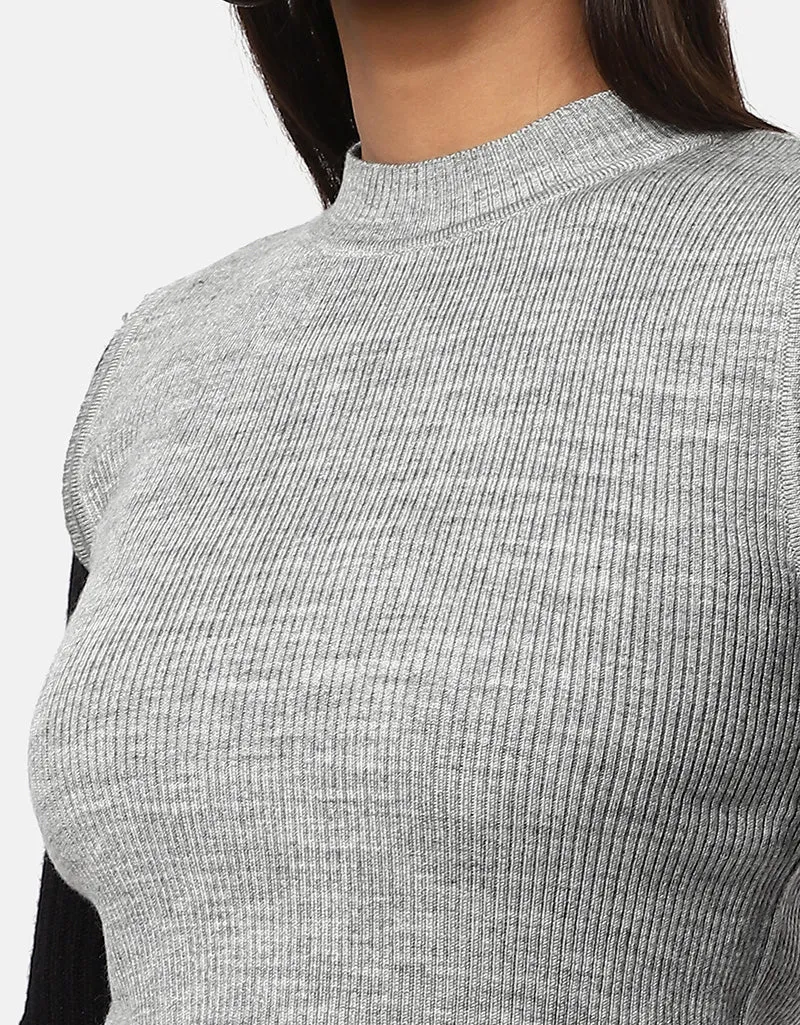 Women Knitted  Round Neck S/L Skivvy