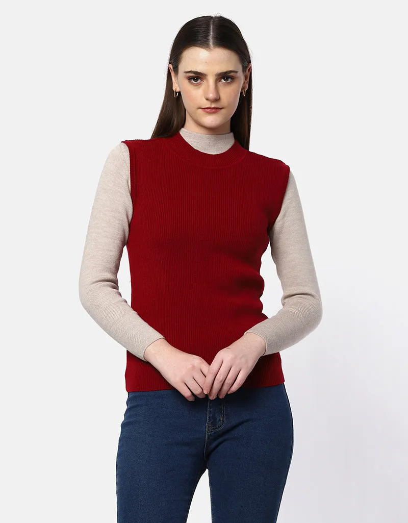 Women Knitted  Round Neck S/L Skivvy