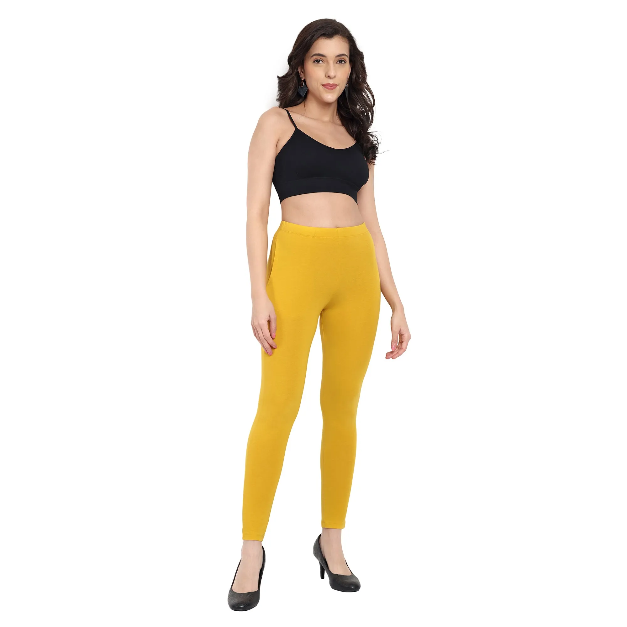 Women Mustard Regular Legging