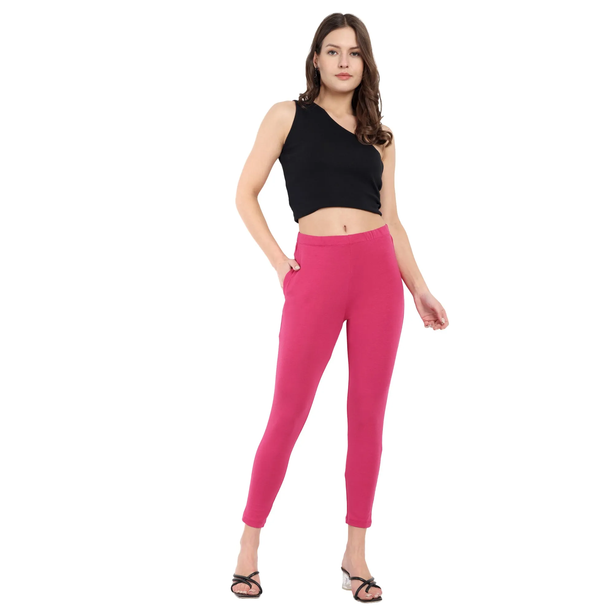 Women Pink Ankle Length Legging