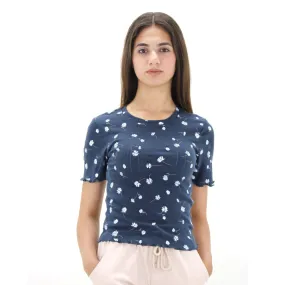 Women's Slim Fit Floral Shirt,Navy