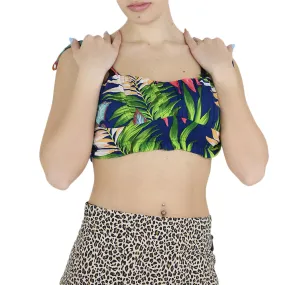 Women's Tropical Print Crop Top,Multi