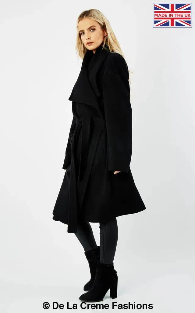 Wool Blend Large Lapel Duster Coat