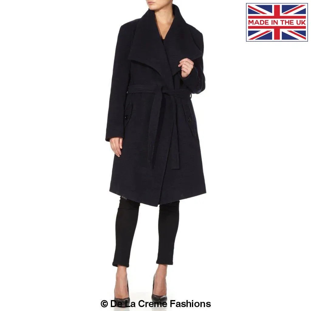 Wool Blend Large Lapel Duster Coat