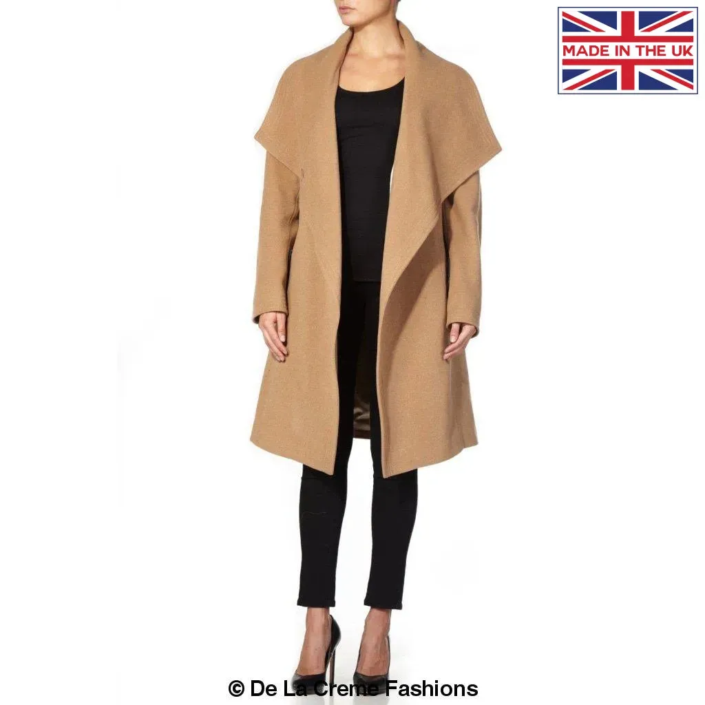 Wool Blend Large Lapel Duster Coat