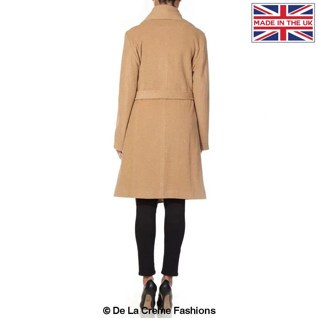 Wool Blend Large Lapel Duster Coat