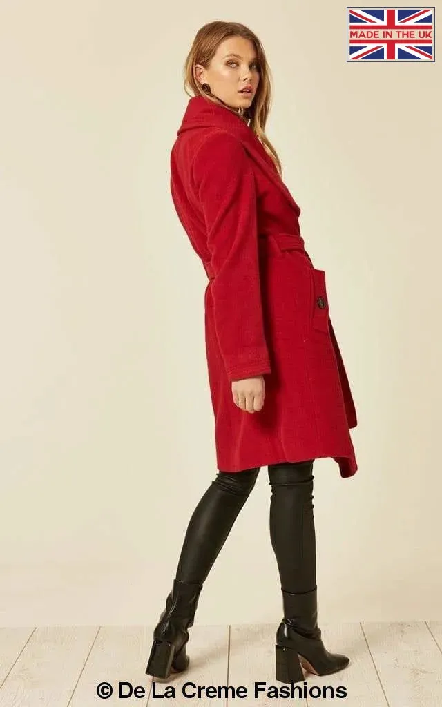 Wool Blend Large Lapel Duster Coat