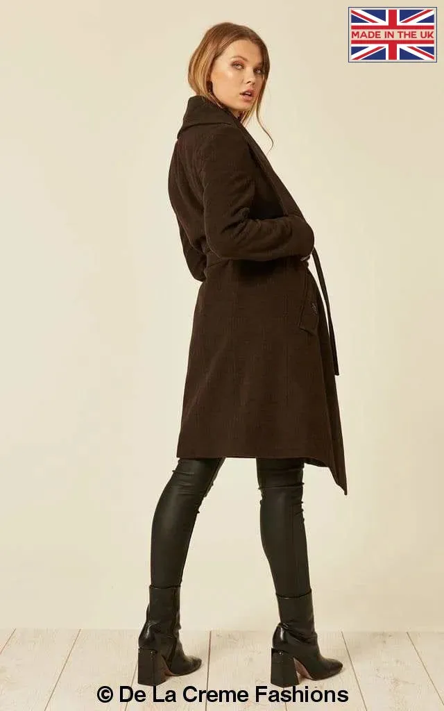 Wool Blend Large Lapel Duster Coat