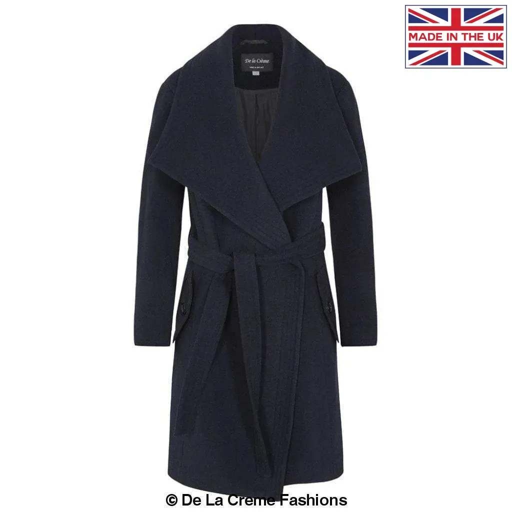 Wool Blend Large Lapel Duster Coat