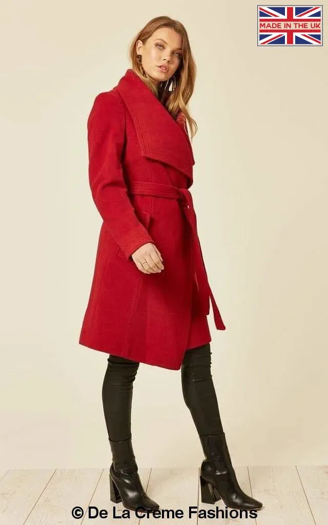 Wool Blend Large Lapel Duster Coat