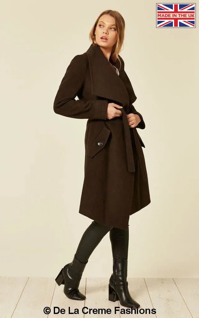 Wool Blend Large Lapel Duster Coat