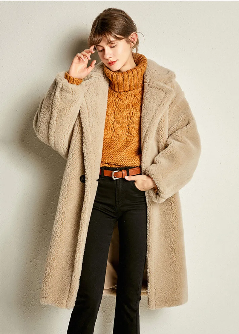 Wool Blend One Button Coat