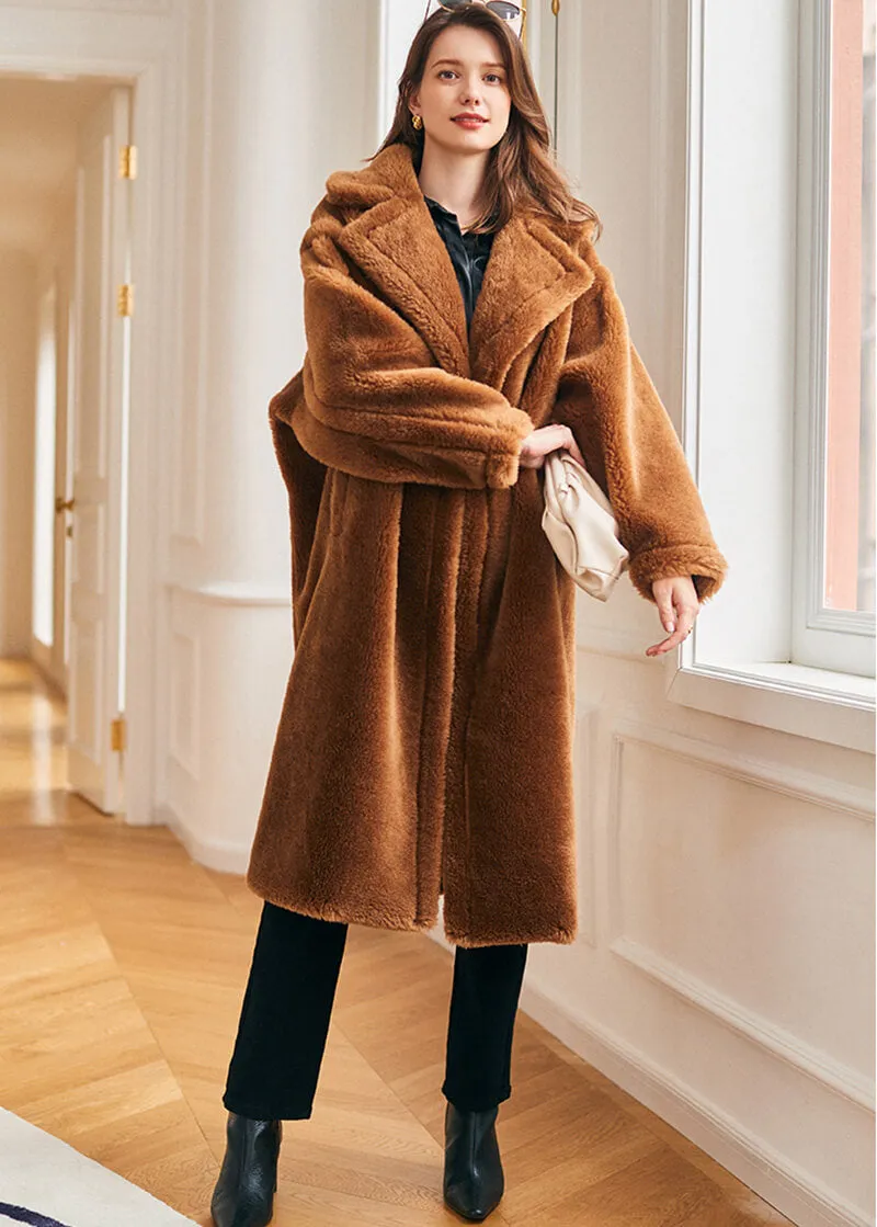 Wool Fur Two Button Teddy Coat