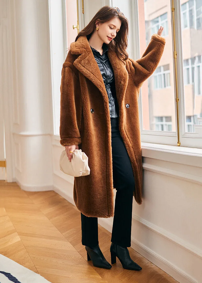 Wool Fur Two Button Teddy Coat