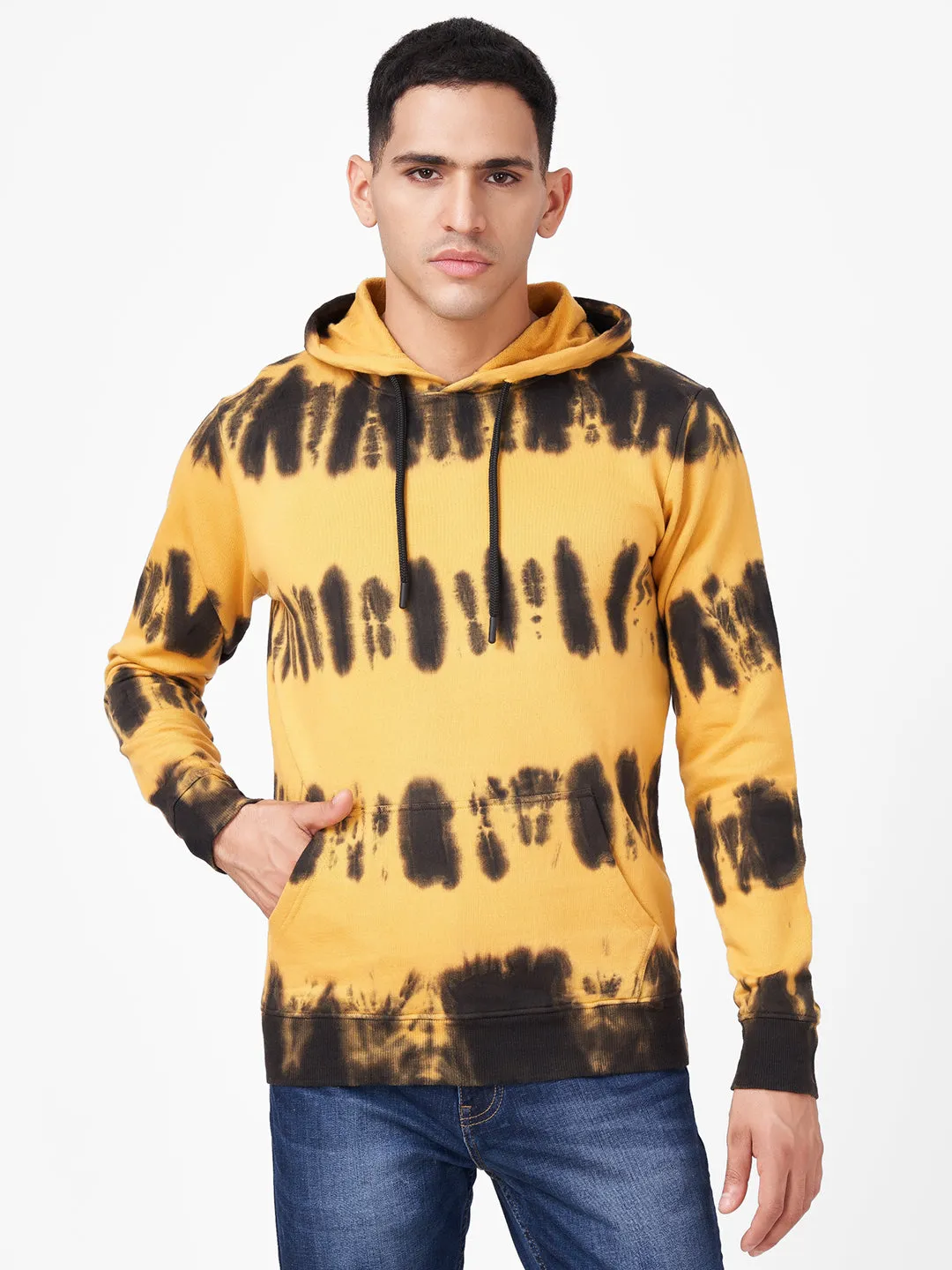 Yellow Tie Dye Full Sleeve Hoodie