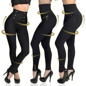 Zipper Leggings for Women Seamless Breech with Diamond-studded Pants